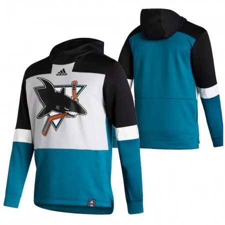 Herren Eishockey San Jose Sharks Blank 2020-21 Reverse Retro Pullover Hooded Sweatshirt
